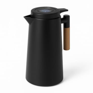 Imagem de Garrafa Térmica 1L em Aço Inox – Termômetro Digital com Painel LED, Conservação de Temperatura, Cor (Preto)