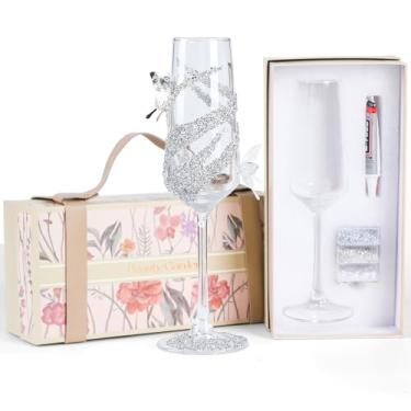 Imagem de XGCYZYD Taça de champanhe, caixa de presentes para noivas, presentes de chá de panela, presente de despedida de solteira para noiva, lembranças de despedida de solteiro, presente de noivado para ela