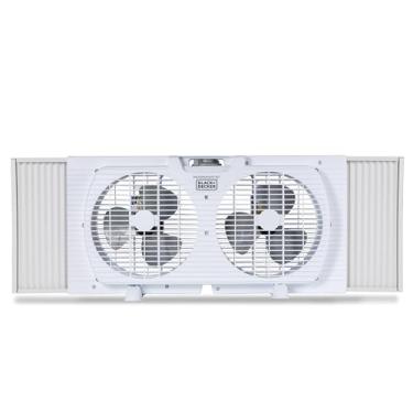 Imagem de BLACK+DECKER 9" Dual Window Fan for Window Screen with 2 Speed Settings, Twin Window Fan with Mechanical Controls and Removable Legs, Horizontal Cooling Fan for Window