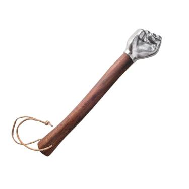 Imagem de Martelo decorativo - Cabeça de aço inoxidável e cabo de madeira, arte colecionável de Natal para decoração de casa/escritório, ferramenta funcional para tarefas leves e uso de emergência (martelo de