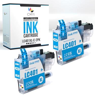 Imagem de CMYi LC401XL Cartucho de tinta de substituição ciano para impressora Brother DCP-J1800DW, MFC-J1010DW, J1012DW, J1170DW, J1800DW (2 ciano)