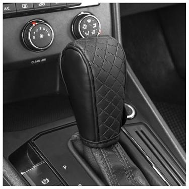 Imagem de Capa de manípulo de câmbio de marchas de carro, design antiderrapante atualizado, capa de manípulo de câmbio universal durável, acessórios decorativos para carros, caminhões, SUVs (preto)