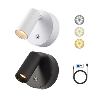Imagem de Luminária LED Magnética Recarregável, USB-C, 3 Cores Ajustáveis, Bateria 1800 mAh, Fixação Iman, Ajuste 360°, para Cozinha, Quarto, Armário(Branco)