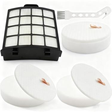 Imagem de Filtro de substituição AZ2002 compatível com aspirador vertical Shark Vertex DuoClean PowerFin AZ2000, AZ2000W, AZ2002. Compare com a peça # XHFAZ2000, XFFKAZ2000 (1 filtro HEPA + 3 filtros de espuma e feltro)