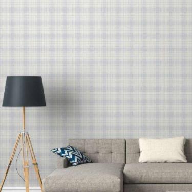 Imagem de Papel de Parede Famous Garden Xadrez Azul 390722 - AS CREATION