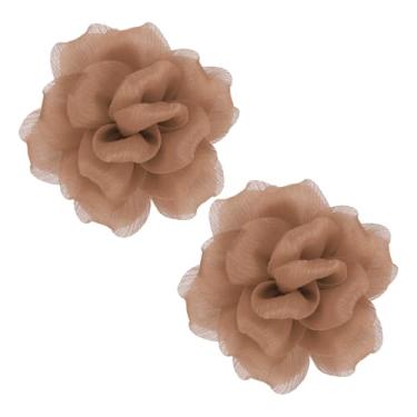 Imagem de PATIKIL 2 peças de broche de flor de tecido de cetim grande de 12 cm para mulheres broches de flores florais elegantes de organza para casamento, dança, festa, roupas, vestido, acessórios, rosa pálido