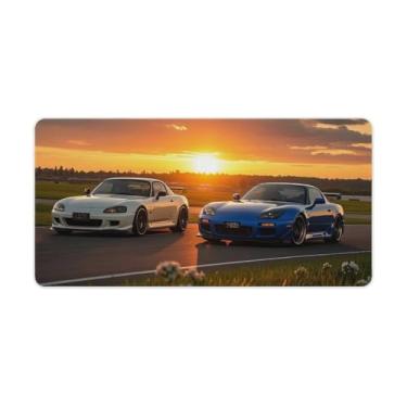 Imagem de HouLaiZhe JDM S2000 Rx7 Sunset Beauty Gaming Mouse Pads JDM Car Desk Pads Grandes Mousepads para Teclado Desktop Tapete de Computador 30 x 60 cm