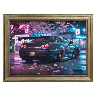 Imagem de HouLaiZhe JDM Tapetes de mesa de carro flores de cerejeira sob a árvore japonês JDM R33 mouse pads para jogos tapetes de mesa grandes para teclado de mesa tapete de computador 16 x 12 polegadas (40 x