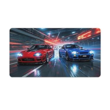 Imagem de HouLaiZhe Tapetes de mouse japoneses JDM SUP R32 para jogos de carros radicais JDM Almofadas de mesa de carro grandes para teclado de mesa de computador 40 x 75 cm
