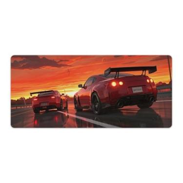 Imagem de HouLaiZhe Sunset JDM 350Z Racing Speed ​​Sports Cool Gaming Mouse Pads JDM Car Desk Pads Grandes Mousepads para teclado de mesa Tapete de computador 40 x 90 cm