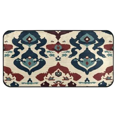 Imagem de Burbuja Tapete de cozinha padrão tradicional 51 x 99 cm, tapete lavável antiderrapante com suporte de borracha, tapete para cozinha, sala de estar, banheiro, decoração de casa