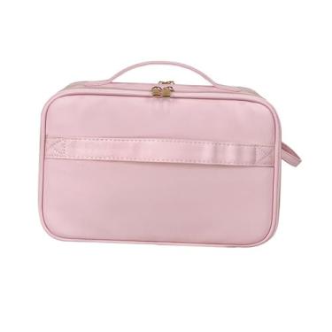 Imagem de oshhni Nécessaire de cosméticos com divisória, ideal para maquiagem, acessórios de higiene pessoal e itens essenciais para viagens, Rosa