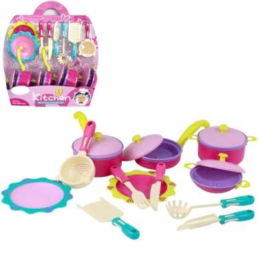 Imagem de Kit Cozinha Panelas e Pratinhos de Brinquedo de Plástico 12 Peças, Brinquedo de Casinha Educativo Premium, Rosa, Felix Magazine