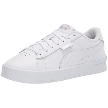 Imagem de PUMA Tênis feminino Jada com cadarço Branco/Preto/Tamanho 40 Médio EUA, Branco, 10