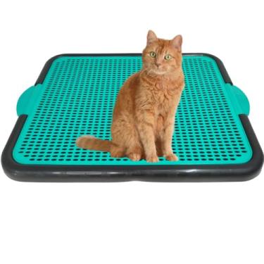 Imagem de Tapete Coletor de Areia para Gatos Lavável Bandeja Coletora 55x42 Cm- Ideal para Portas, Frente da Caixa e Áreas de Passagem em Casa(Tiffany)
