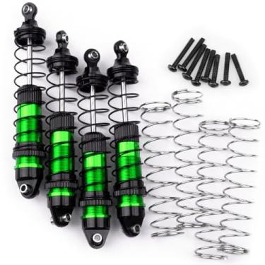 Imagem de QUPA AM STORE Aluminum Front Rear Shocks RC Damper for Losi 1/18 Mini LMT 4X4 Brushed Monster Truck RTR-LOS01026 Upgrade Parts (Green)