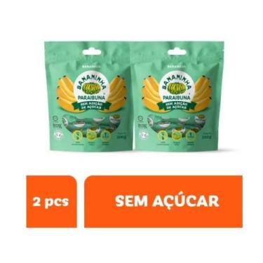 Imagem de Kit 2 sacos bananinha paraibuna 400g sem açúcar  doce de banana natura