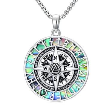 Imagem de IMZM Colar de bússola viking para homens com pingente de bússola viking nórdica e presente de aniversário para graduação filho irmão pai marido namorado