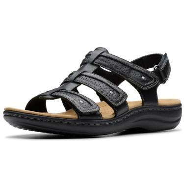 Imagem de Clarks Sandália feminina Laurieann Ivy, Couro preto, 10 Wide
