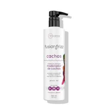 Imagem de Creme para Pentear Cachos Cabelos Cacheados Fusionfrizz Brscience 500ml – Hidratação, Nutrição e Ação Antifrizz com Brilho Intenso para Cachos Curvas 3A, 3B e 3C