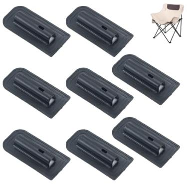 Imagem de SquEqu Pacote com 8 suportes dobráveis para encosto de cadeira de acampamento, suporte de costura, moldura de 1,5 cm, suporte de tubo para cadeira de acampamento dobrável, cadeiras de praia com