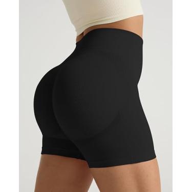 Imagem de Shorts femininos de ioga de cintura alta para corrida, Preto, P