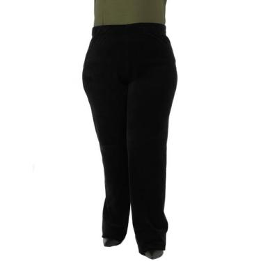 Imagem de Calça Plus Size Feminina Básica Veludo Cotele Preta - Anistia Modas, P