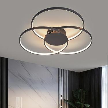 Imagem de Luminária de teto LED criativa, moderna, para sala de estar, com intensidade ajustável, para sala de jantar, com controle remoto, ideal para quarto, cozinha e escritório. Iluminação interna