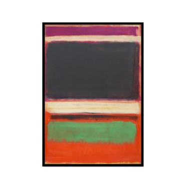 Imagem de Pôster de arte de parede vintage Mark Rothko arte moderna abstrata blocos de cores minimalista pintura em tela impressão sala de estar decoração de casa (SKU12,8x30,5 cm = (20 x 30 cm), moldura preta)