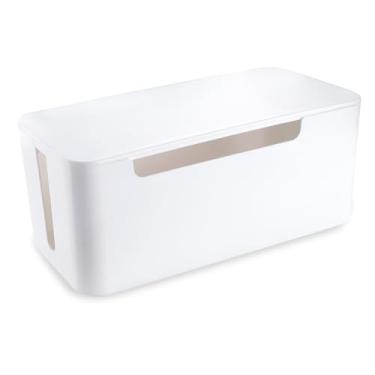 Imagem de Eichzer Caixa de gerenciamento de cabos, caixa organizadora de cabos premium para esconder o protetor contra sobretensão na mesa, capa de filtro de linha para TV, computador, roteador, escritório