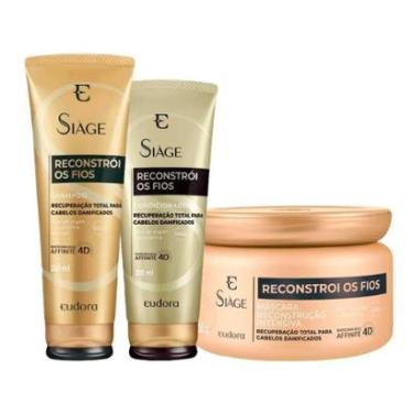 Imagem de Kit Eudora Siáge Reconstrói os Fios 4D - Shampoo e Condicionador e Máscara-Unissex