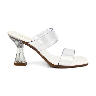 Imagem de Sandália Feminina Salto Alto Taça Acrílico Transparente Elegante para 