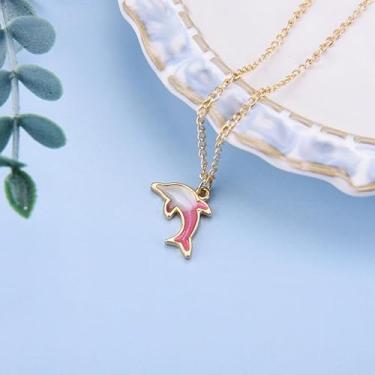 Imagem de Colar de golfinho rosa para mulheres, presente de amizade para ela, colar com pingente de golfinho para irmã filha, presentes de aniversário para melhor amiga, presentes de Natal para mulheres, lindos