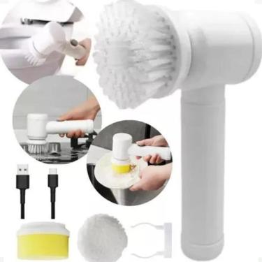 Imagem de Escova De Limpeza Elétrica Limpa Casa Banheiro Cozinha