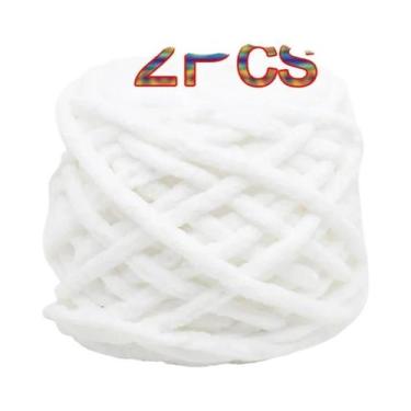 Imagem de Fio De Poliéster Macio E Grosso (2 Peças) Para Tricô Manual, Crochê, C