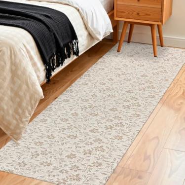 Imagem de Passadeira Floral Antiderrapante 200x65cm Rústica para Quarto Beira de Cama e Sala(Caramelo)