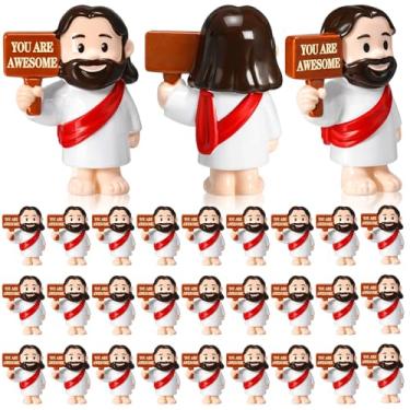 Imagem de Seenelling 30 mini estatuetas de Jesus de resina de Páscoa, presente inspirador, você é incrível, pequeno Jesus para esconder e buscar, lembrancinhas de festa religiosas, incentivo diário, batismo