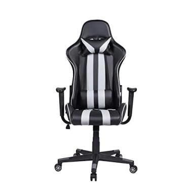 Imagem de Cadeira Gamer Pelegrin em Couro Pu Reclinável Pel-3013 Preta e Cinza