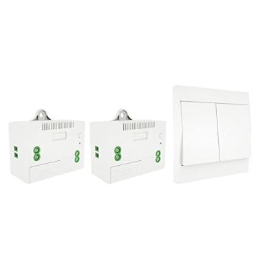 Imagem de Kit de Interruptor Sem Fio e Receptor 110-230V 433Mhz Controle Remoto Autônomo para Luminárias Fácil Instalar Lâmpadas Eletrodomésticos