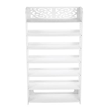 Imagem de HHHJQFAAT Suporte para sapatos de 7 camadas vertical vazado suporte organizador prateleira entrada de casa