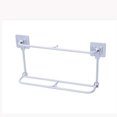 Imagem de HHHJQFAAT Sapateira de parede dobrável para sapatos, chinelos, ralo de armazenamento, prateleira, suporte para pendurar sapatos, banheiro, quarto, organizar, (cor: B) (B)