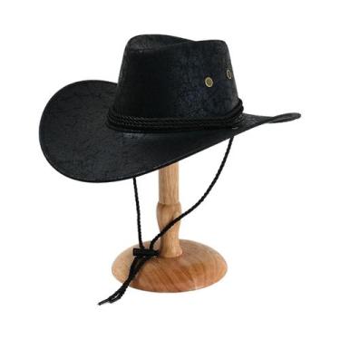 Imagem de Chapéus De Cowboy Vintage Em material sintético Com Aba Larga Para Fes