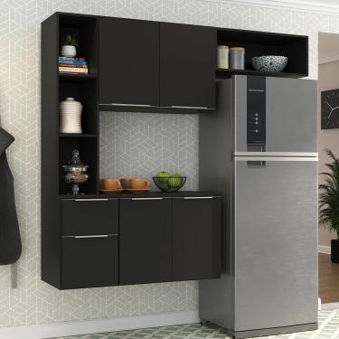 Imagem de Cozinha Compacta Multimóveis Sofia Fg2003 Com Armário E Balcão Preta