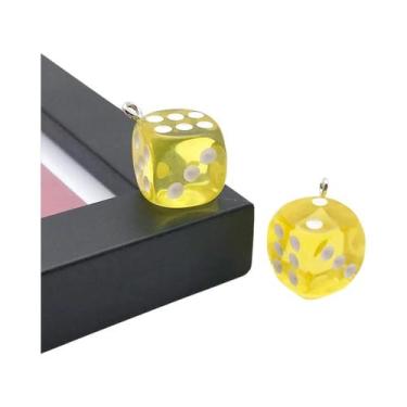 Imagem de Pingentes De Dados De Resina Coloridos 10 Peças Componentes Artesanais