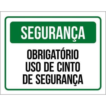 Imagem de Kit 10 Placa Acm Obrigatório Uso De Cinto De Segurança 18X23 - Sinaliz