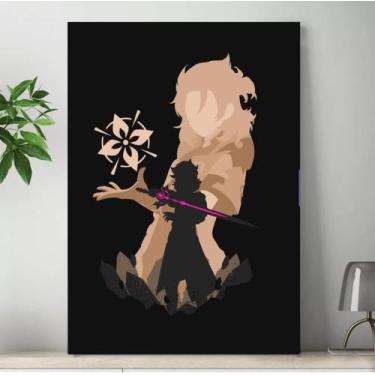 Imagem de Quadro Genshin Impact Personagens Placa Decorativa Game Anime MDF 20x2