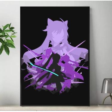 Imagem de Quadro Genshin Impact Personagens Placa Decorativa Game Anime MDF 20x2