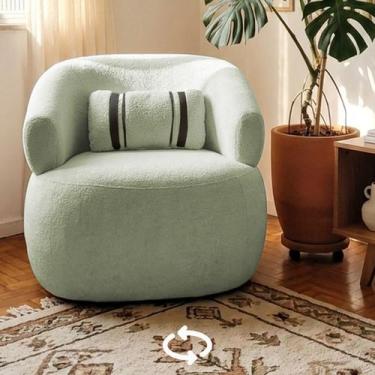 Imagem de Poltrona Orgânica Giratória Chloe Decorativa com Almofada Plumante Bou