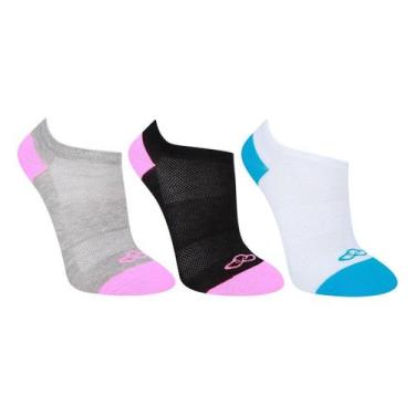 Imagem de Kit Meia Olympikus Treino In c/ 3 Pares Feminina, Preto, Branco, 33/38