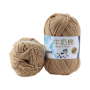 Imagem de 100g 2 Peças De Fio De Algodão Leite Para Crochê E Tricô Para Suéter, 